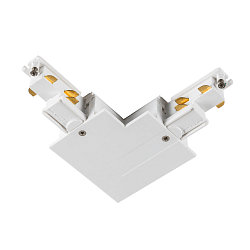 3-fase L-connector S-TRACK PHASE & DALI ingebouwde versie, DALI aanstuurbaar, aarde links, met voedermogelijkheid, wit