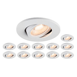 ceiling recessed luminaire UNIVERSAL DOWNLIGHT MOVE PHASE swivelling, set of 12 IP20, white dimmable