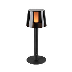 Tafellamp op batterijen TAHA IP65, zwart dimbaar