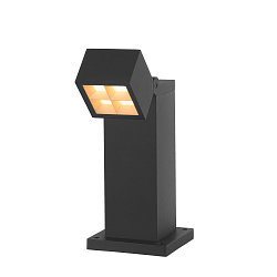 Sokkelarmatuur S-CUBE 35 hoekig, CCT Switch, kantelbaar IP65, antraciet dimbaar