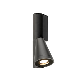 outdoor wall luminaire T-TUBE SINGLE GU10 IP65, black, lacquered dimmable