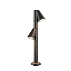 Staande armatuur voor buiten T-TUBE 70 POLE DOUBLE GU10 IP44, zwart dimbaar