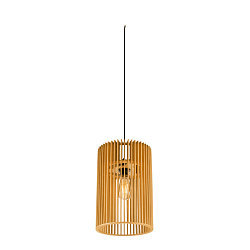 Pendelarmatuur WUD - CYLINDRIC cilindrisch E27 IP20, hout, zwart dimbaar