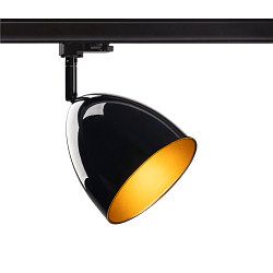 3-fase spot PARA CONE 14 draaibaar, roteerbaar GU10 IP20, zwart, gelakt dimbaar