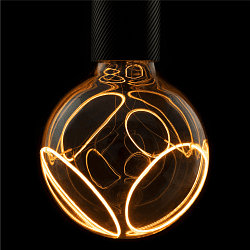 LED lamp GLOBE 125 2X SLANTING SOFT CURVE - SMOKEY - PHASE G125 mat E27 8W 400lm 1900K 330� CRI 90-100 dimbaar