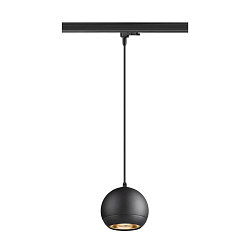 3-fase pendelarmatuur LIGHT EYE� 150 down, baalvormig GU10 IP20, zwart mat dimbaar