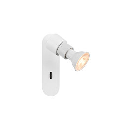Wand- en plafondarmatuur PURI 2.0 BASIC SWITCH rond, met schakelaar GU10 IP20, wit dimbaar