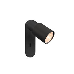Wand- en plafondarmatuur PURI 2.0 - TUBE hoekig, met schakelaar GU10 IP20, zwart dimbaar