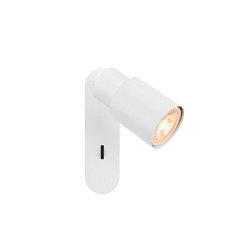 Wand- en plafondarmatuur PURI 2.0 - TUBE hoekig, met schakelaar GU10 IP20, wit dimbaar