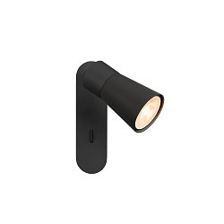 Wand- en plafondarmatuur PURI 2.0 - CONE hoekig, met schakelaar GU10 IP20, zwart dimbaar