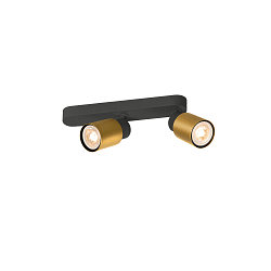 Wand- en plafondarmatuur PURI 2.0 - TUBE 2-vlams, asymmetrisch GU10 IP20, goud, zwart dimbaar