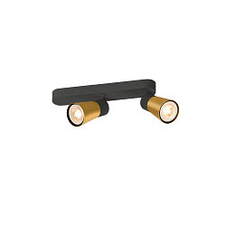 Wand- en plafondarmatuur PURI 2.0 - CONE 2-vlams, asymmetrisch GU10 IP20, goud, zwart dimbaar