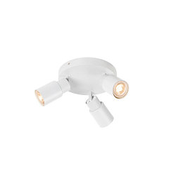 Wand- en plafondarmatuur PURI 2.0 - TUBE 3-vlams, rond GU10 IP20, wit dimbaar