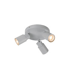Wand- en plafondarmatuur PURI 2.0 - TUBE 3-vlams, rond GU10 IP20, grijs dimbaar