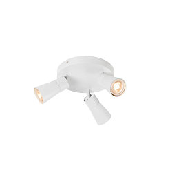 Wand- en plafondarmatuur PURI 2.0 - CONE 3-vlams, rond GU10 IP20, wit dimbaar