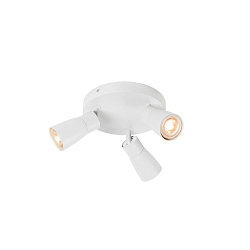 Wand- en plafondarmatuur PURI 2.0 - DOME 3-vlams, rond GU10 IP20, wit dimbaar