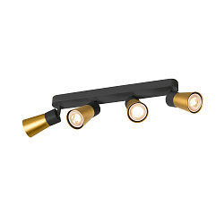 Wand- en plafondarmatuur PURI 2.0 - CONE 4-vlams, lang GU10 IP20, goud, zwart dimbaar
