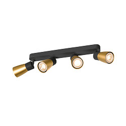 Wand- en plafondarmatuur PURI 2.0 - DOME 4-vlams, lang GU10 IP20, goud, zwart dimbaar