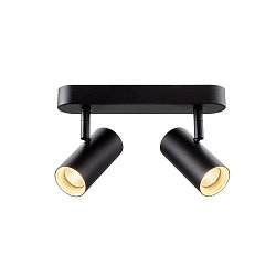 Wand- en plafondarmatuur NOBLO� DOUBLE PHASE DTW 2-vlams, rond, Dim-To-Warm IP20, zwart dimbaar