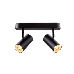 Wand- en plafondarmatuur NOBLO� DOUBLE PHASE 2-vlams, rond IP20, zwart dimbaar