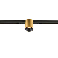 Spotlight op rail FIXT-IT! rond, ingebouwde versie, geschikt voor beeldschermwerkstations IP20, goud, zwart, gelakt dimbaar