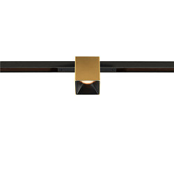 Spotlight op rail FIXT-IT! rond, ingebouwde versie, geschikt voor beeldschermwerkstations IP20, goud, zwart, gelakt dimbaar