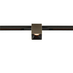 Spotlight op rail FIXT-IT! rond, ingebouwde versie, geschikt voor beeldschermwerkstations IP20, brons, zwart, gelakt dimbaar