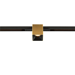 Spotlight op rail FIXT-IT! rond, ingebouwde versie, geschikt voor beeldschermwerkstations IP20, goud, zwart, gelakt dimbaar