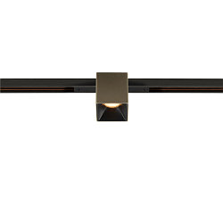 Spotlight op rail FIXT-IT! rond, ingebouwde versie, geschikt voor beeldschermwerkstations IP20, brons, zwart, gelakt dimbaar