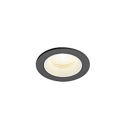 ceiling recessed luminaire NUMINOS® XS round, suitable for VDU workstation IP20, black, white, lacquered dimmable