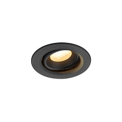 Plafondinbouwarmatuur NUMINOS® MOVE XS rond, geschikt voor beeldschermwerkstations IP20, zwart, gelakt dimbaar
