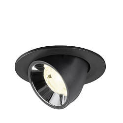 Inbouwspot NUMINOS� GIMBLE S draaibaar, geschikt voor beeldschermwerkstations IP20, zwart dimbaar