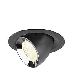 Inbouwspot NUMINOS� GIMBLE M draaibaar, geschikt voor beeldschermwerkstations IP20, chroom, zwart dimbaar