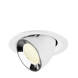 Inbouwspot NUMINOS� GIMBLE M draaibaar, geschikt voor beeldschermwerkstations IP20, chroom, wit dimbaar