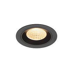 ceiling recessed luminaire NUMINOS® M round, suitable for VDU workstation IP20, black, lacquered dimmable