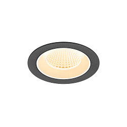 ceiling recessed luminaire NUMINOS® M round, suitable for VDU workstation IP20, black, white, lacquered dimmable