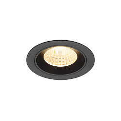 ceiling recessed luminaire NUMINOS® M round, suitable for VDU workstation IP20, black, lacquered dimmable