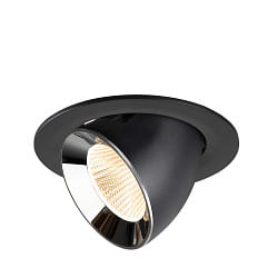 Inbouwspot NUMINOS� GIMBLE L draaibaar, geschikt voor beeldschermwerkstations IP20, chroom, zwart dimbaar