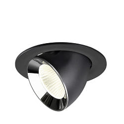 Inbouwspot NUMINOS� GIMBLE L draaibaar, geschikt voor beeldschermwerkstations IP20, chroom, zwart dimbaar