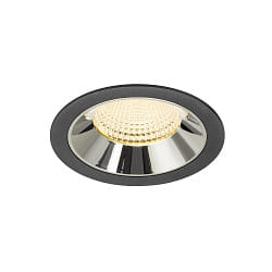 Plafondinbouwarmatuur NUMINOS® XL geschikt voor beeldschermwerkstations IP20, chroom, zwart dimbaar