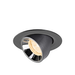 Inbouwspot NUMINOS� GIMBLE XS draaibaar, geschikt voor beeldschermwerkstations IP20, chroom, zwart dimbaar