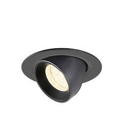 Plafondinbouwarmatuur NUMINOS� GIMBLE XS rond, geschikt voor beeldschermwerkstations IP20, zwart, gelakt dimbaar