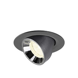 Inbouwspot NUMINOS� GIMBLE XS draaibaar, geschikt voor beeldschermwerkstations IP20, chroom, zwart dimbaar