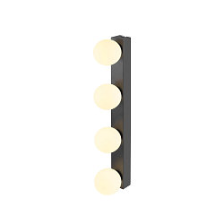 mirror luminaire SUN MIRROR QUAD with switch button IP44, black, lacquered 
