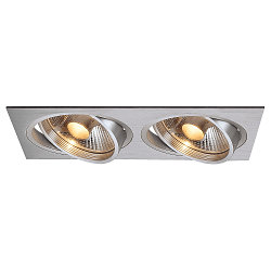 Plafondinbouwarmatuur NEW TRIA ES111 2 GU10, aluminium geborsteld