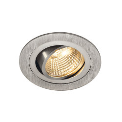 LED Downlight Set NEW TRIA DL ROUND Recessed luminaire, 6W, 38�, 2700K, incl. driver, clip springs, alu brushed