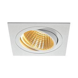 LED Ceiling recessed spot NEW TRIA DL SET, square, COB LED, 2700K, 30�, incl. Driver, Clip springs, white