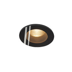 Plafondinbouwarmatuur PATTA-F ROUND rond, stijf, set terug IP65 / IP20, zwart dimbaar