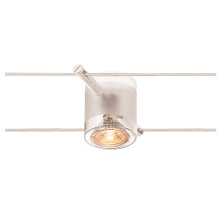 COMET, Wire luminaire for TENSEO low-voltage wire system, QR-C51, partly satinated glass, white