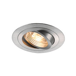 Inbouwarmatuur PIREQ QPAR51 ROUND DOWNLIGHT draaibaar, roteerbaar GU10 IP20, aluminium geborsteld dimbaar